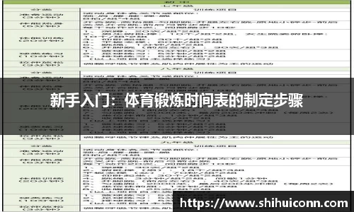 新手入门：体育锻炼时间表的制定步骤